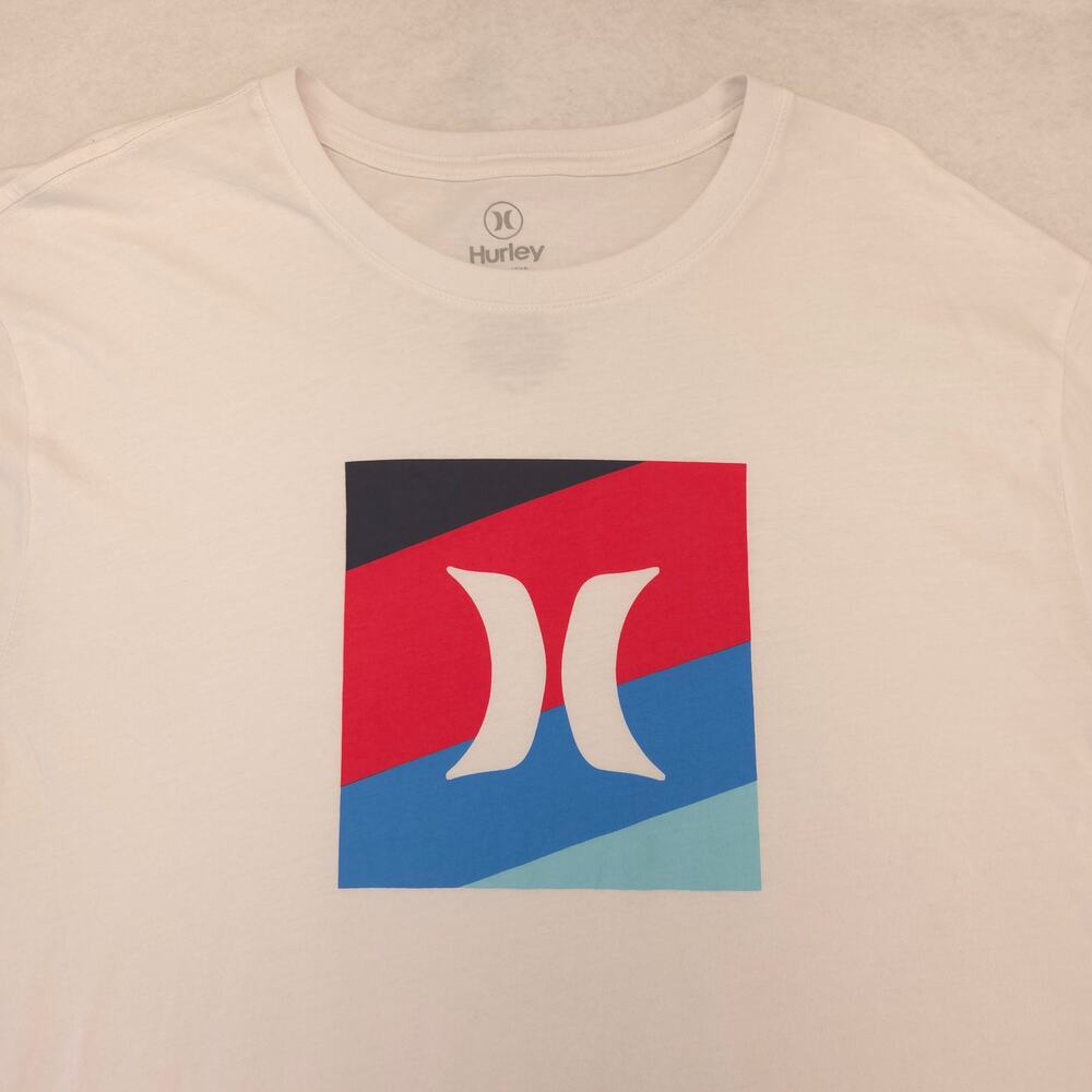 Hurley Casual Crew Neck Graphic T-Shirt Mens Size Extra Large XL White